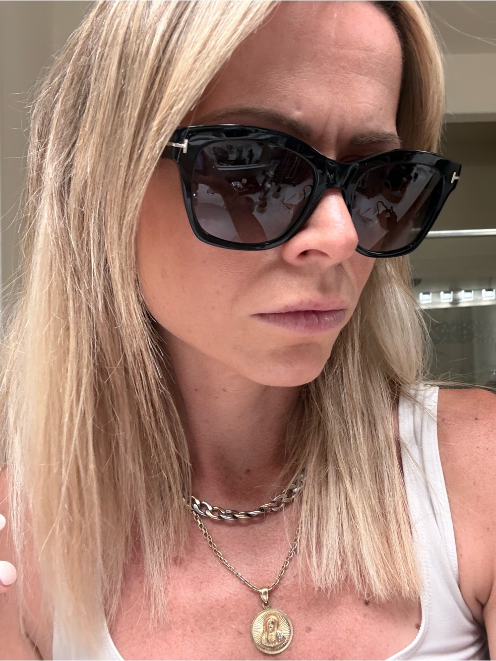 Tom Ford Black Women's Cat-Eye Sunglasses with Gold Accent
